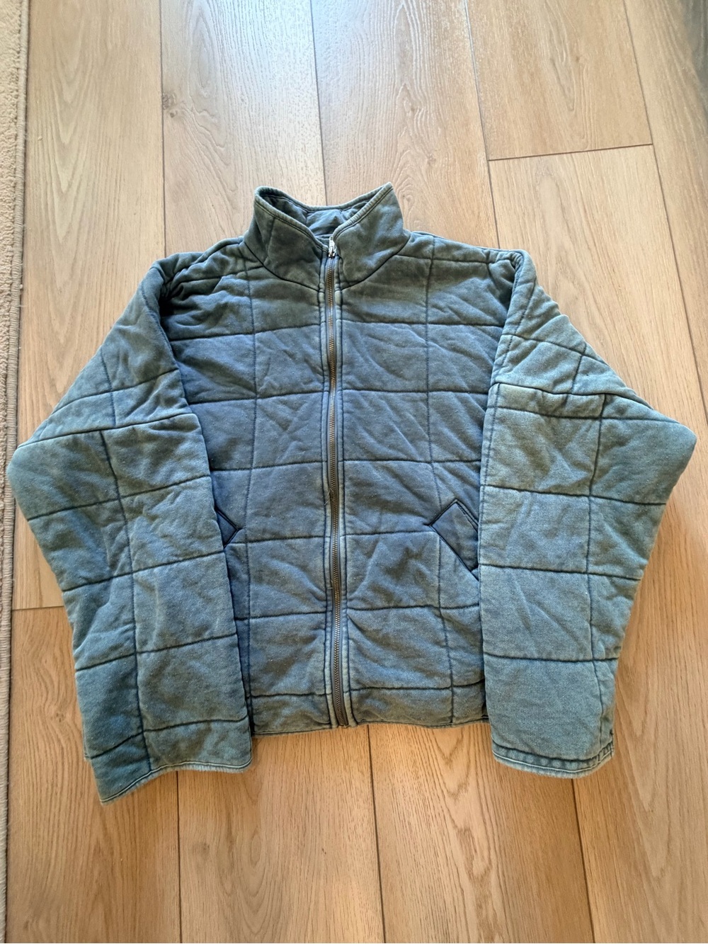 Forever 21 Kids Quilted Full-Zip Jacket - blue